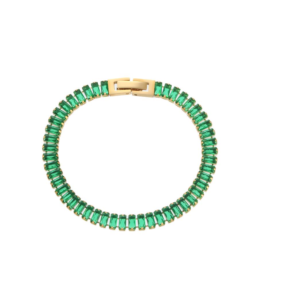 E.B.belle Luxury Christmas Jewelry Gift For Ladies Square Tennis Chain Choker Necklace Green Pink White Black Crystal Necklace