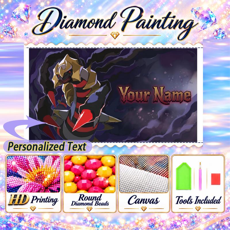 Personalized Giratina Diamond Art Custom Name 5D Diamond Painting Full Drill DIY Craft