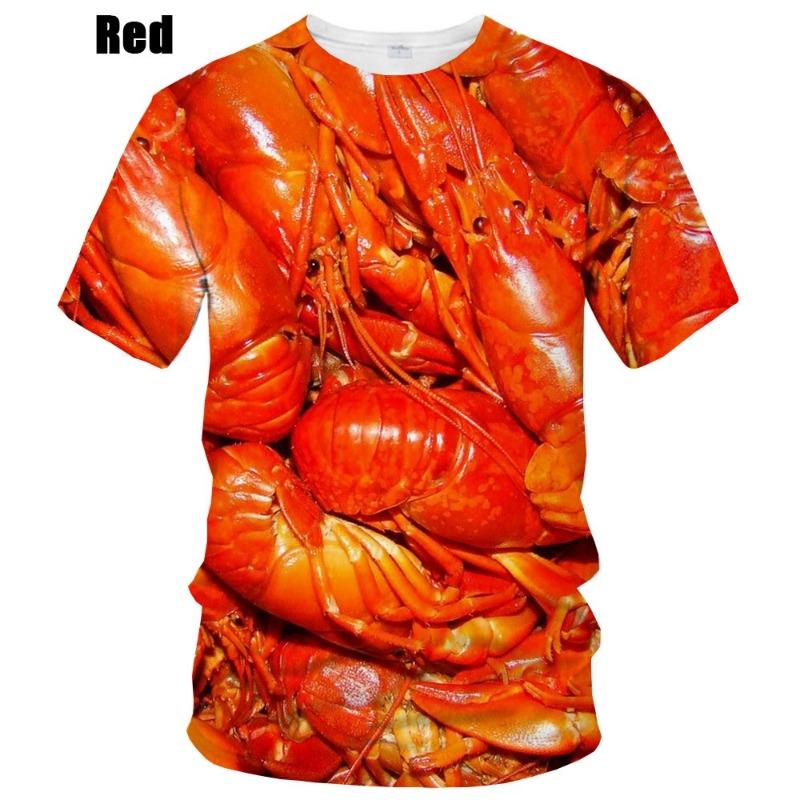 

Lobster Graphic T Shirt For Men Clothing Cool Designs 3D Printed Crayfish Crawfish T-shirt Casual Women Tee Shirts y2k Kids Tops XXS