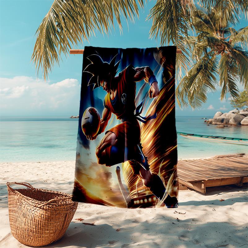 1pc Goku Soccer Star Cartoon Quick Dry Microfiber Bath Towel for Swimming Surfing Camping Unisex Holiday. SJT7201138