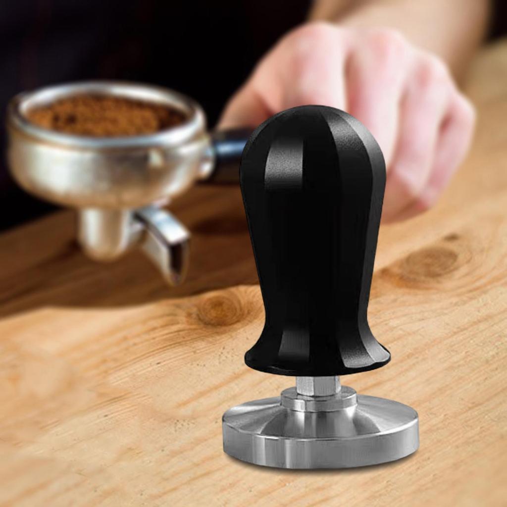 Stainless Steel Coffee Tamper, Flat Base Bean Press Hammer Leveler Tamper Barista Tool
