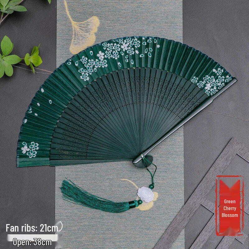 Er Qing Ancient Chinese Hanfu Dance Fan: Portable Silk Fan for Women