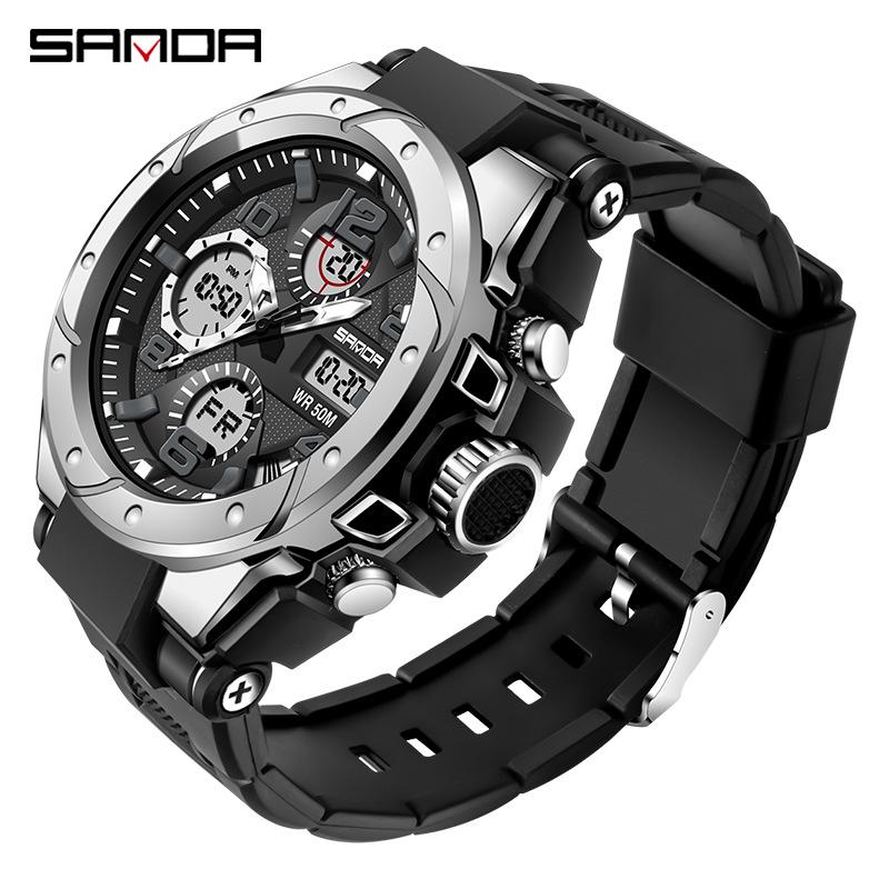 Sanda 6008 Multifunctional Men's Waterproof Sport Quartz Watch