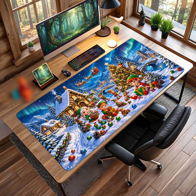 Christmas Printed Mouse Pad Non Slip Desk Mat For Office Gaming Home Use Holiday Gift