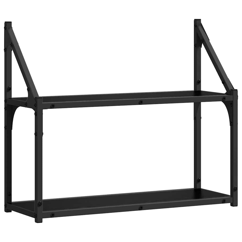 Wall Shelf Black Oak Look 60 x 21 x 51 cm Wood Based Material