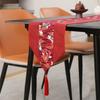 Vintage TableCloth with Tassel Table Cover Table Flag Red Chinese Style Table Runner  Wedding Party