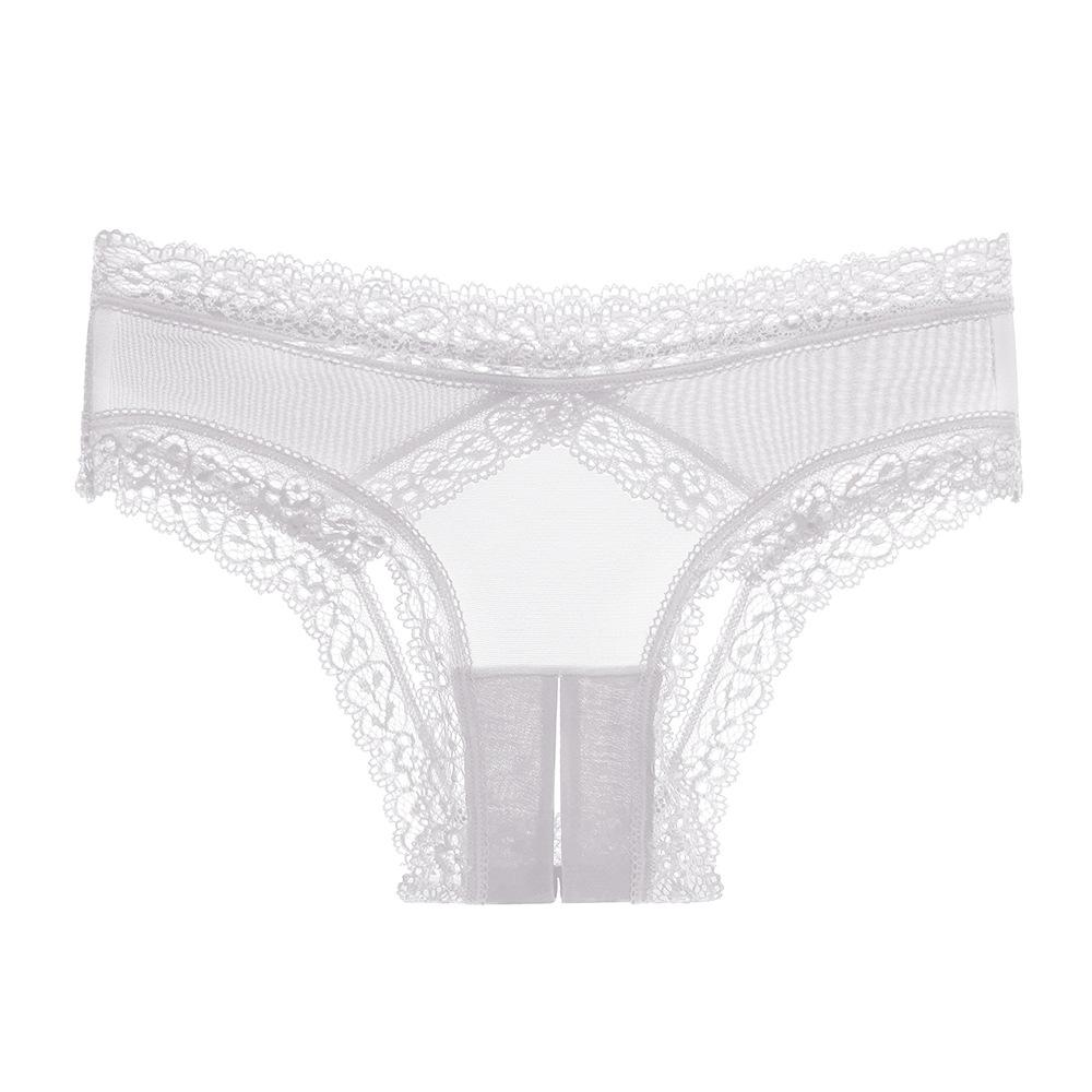 Low Waisted Sexy Open Crotch Thong Women's Lace Erotic Briefs Ultra-thin Mesh Plus Size Porn G-String Lingerie Summer Underwear