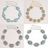 Bohemian Style Artificial Turquoise Metal Waist Chain With Vintage Finish For Women