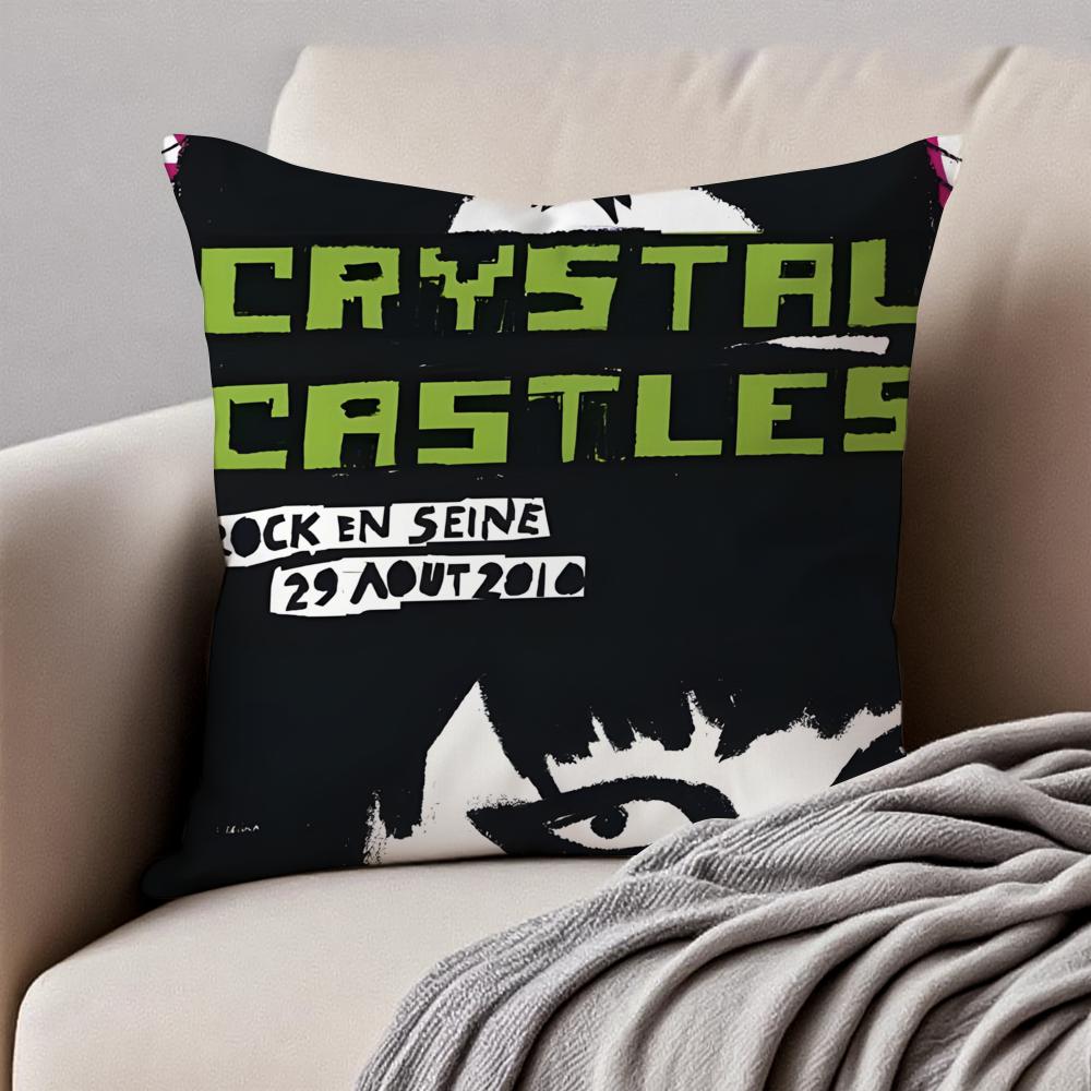 Synth Dark Canadian Band CCrystal Castles Cushion Cover Pillowcase Antidustmite Invisible Zipper Short Plush Sofa Cushion