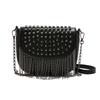 Bags Women's Bag 2025 New Korean Version Fashion Tassel Shoulder Bag Personality Rivet Trend Versatile Crossbody Saddle Bag