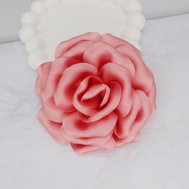 Elegant 3D Satin Flower Brooch - High-End Suit and Sweater Accessory, 10cm