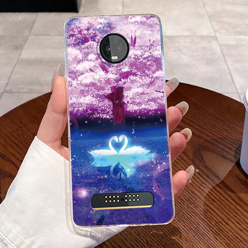 Jelly Casing For Motorola Moto Z3 Play Funda Coque Clear Silicone Soft TPU Back Cover Cute Cat Rabbit Heart Protective Case Capa