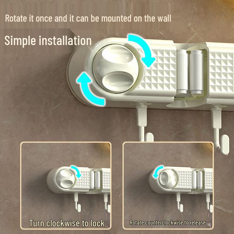 Hantun Punch-Free Mop and Broom Holder