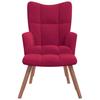 Relax Chair with Ottoman Wine Red Velvet