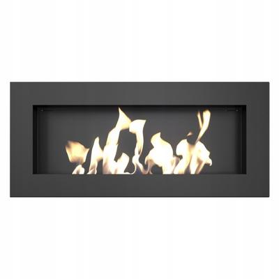 Wall Mounted Bioethanol Fireplace DELTA SLIM Black TÜV