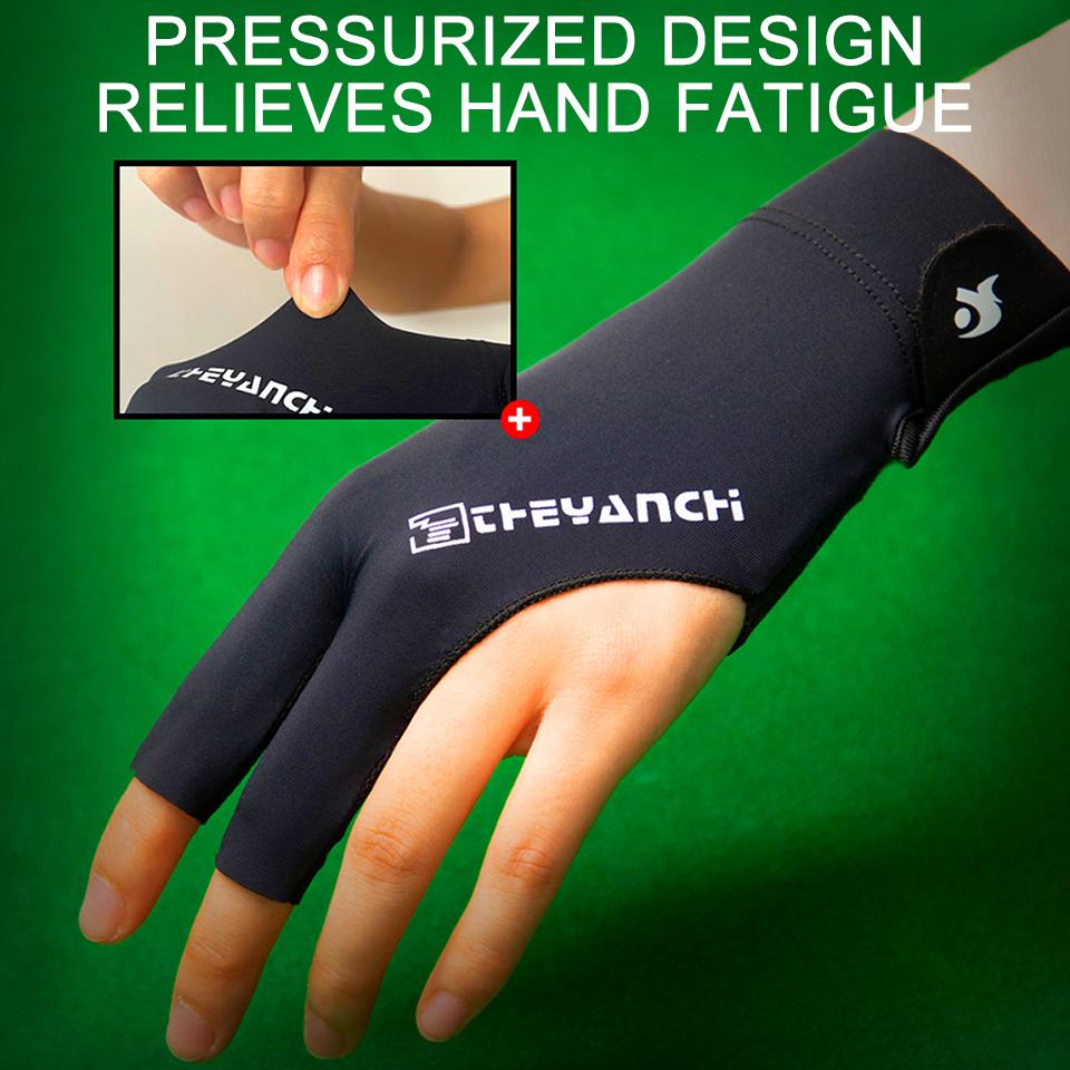 1Pcs Billiard Gloves Three Fingers Thin Breathable Mesh Surface Open-fingered Billiard Silicone Non-slip Gloves Men Women