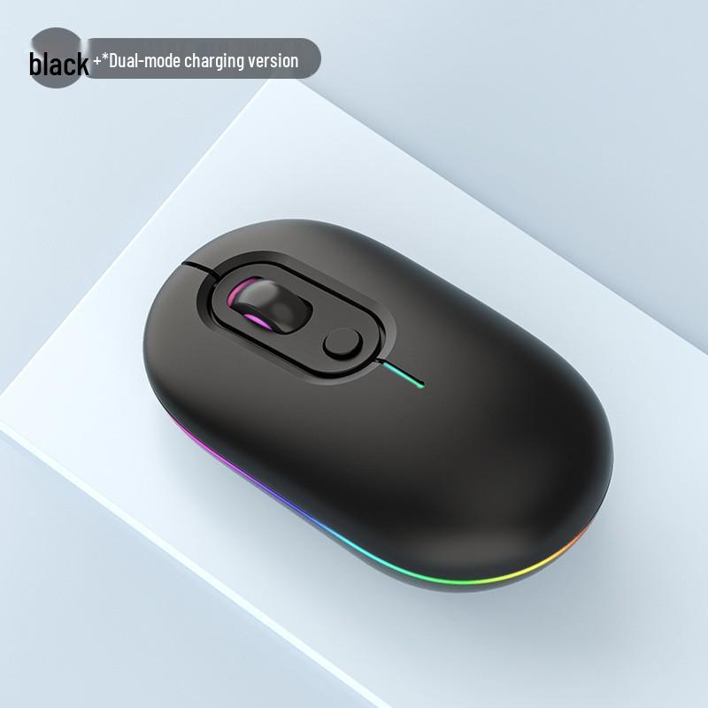 Silent Dual-Mode Luminous Wireless Mouse - Multi-Color Gift for Office & Gaming