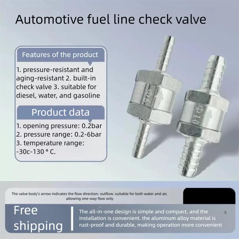 Aluminum Alloy Check Valve for Automotive Diesel Fuel Pipeline 6/8/10/12mm Sizes Available for Machinery