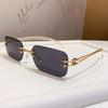 Square metal frameless sunglasses new sunglasses Internet celebrity sunglasses concave women