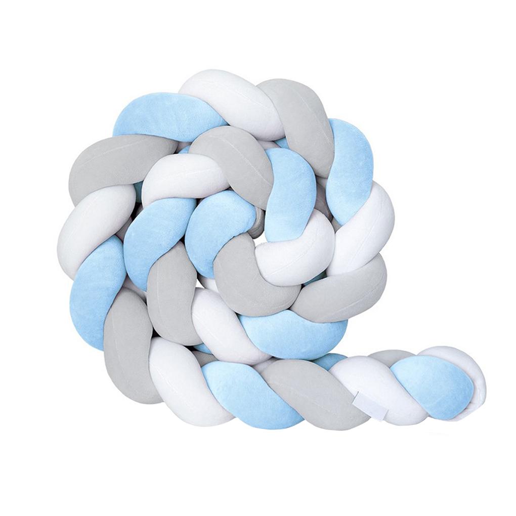 

Baby Bed Knot Crib Bumper Plush Pad Protector Strip Newborn Bedding Decor Gift 4 meter