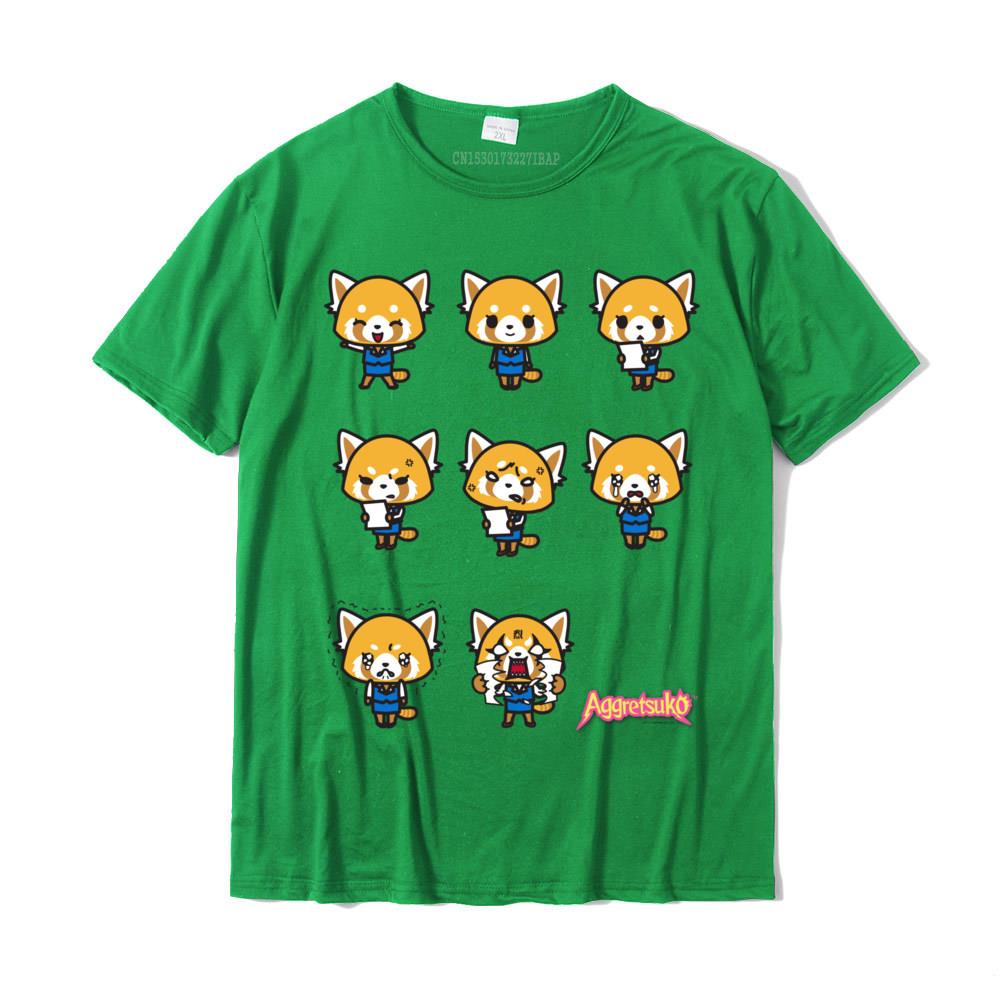 Aggretsuko Umore Attuale Maglietta a Maniche Corte T-Shirt Fitness aderente Cotone di Alta Qualità Top Magliette Europa Per Uomo