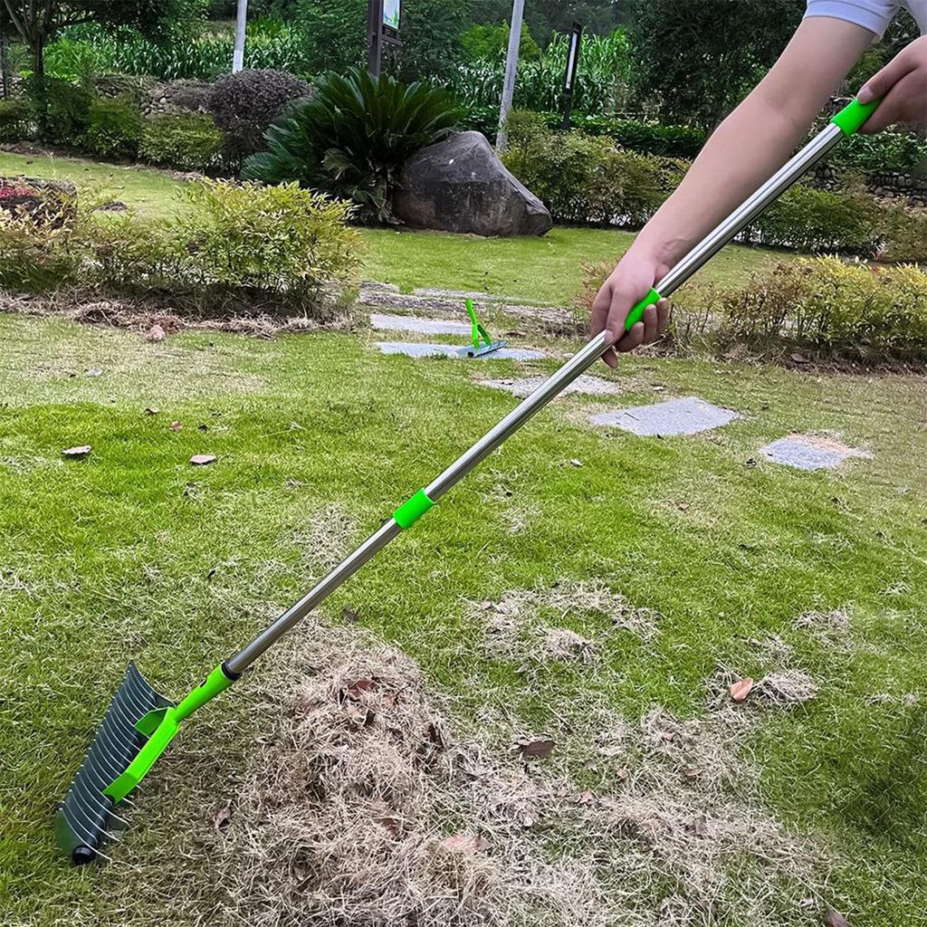 Yard Rake Ergonomic Non-Slip Handle Gardening Tool Heavy Duty Lawns Rake For Patios Yards Porches Courtyards Balconies Terraces