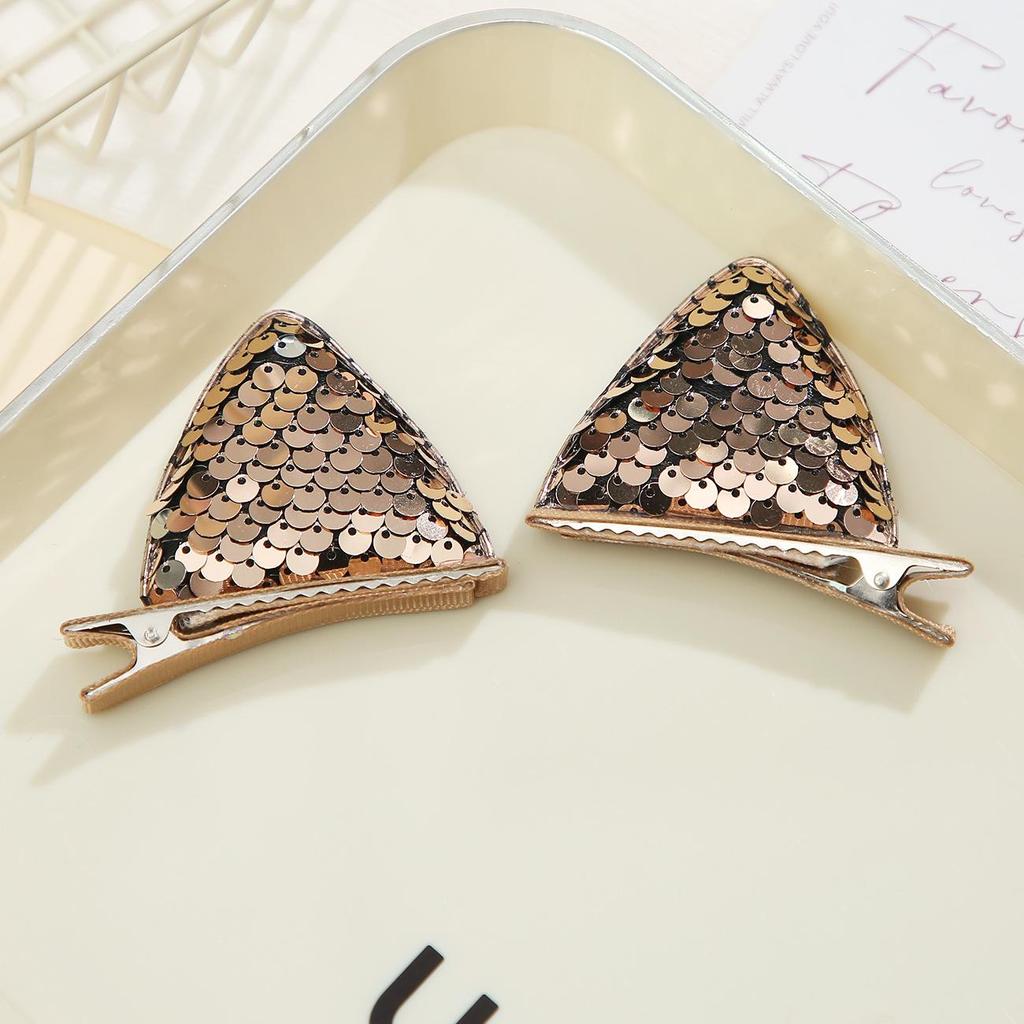 Pastoral Princess Glitter Cat Ear Hair Clips for Girls