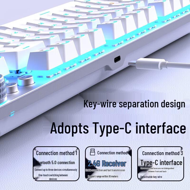 AULA F3001 87-Key Tri-Mode Wireless Mechanical Keyboard