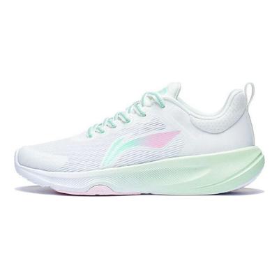 Li Ning Lan Guang Fabric Non-Slip Breathable Rebound Low-Top Running Shoes Women Sneaker White Blue Pink AFVT012-3