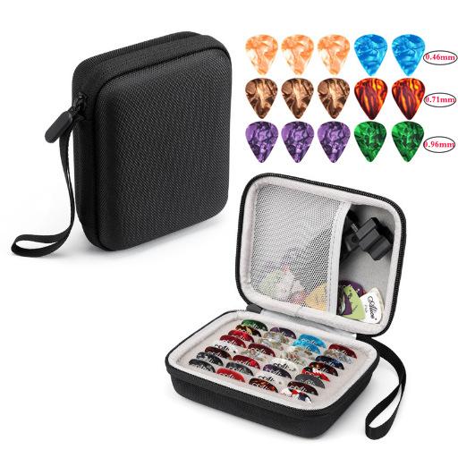 16-piece Set Guitar Pick Bag Celluloid Pick Fixed Pick Set Pick Storage Bag Box Set