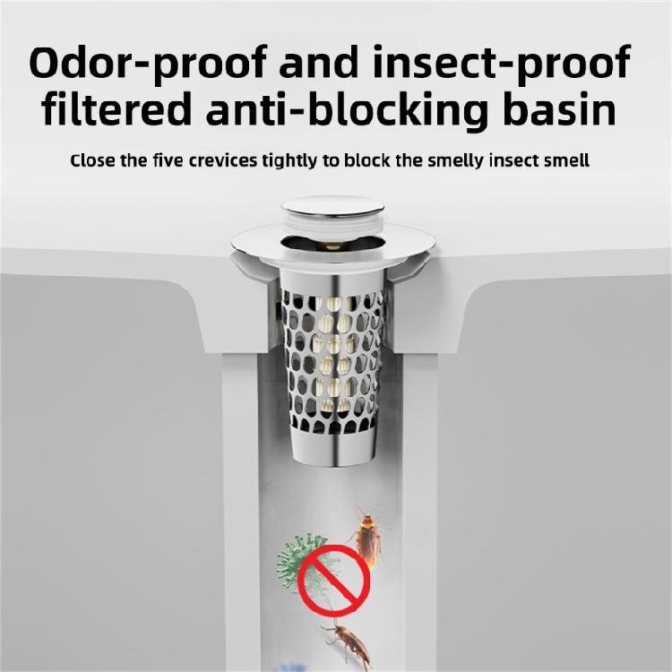 Sink Drain Strainer Basket Metal Drain Plug Push Type Bounce Cores Drain Filter AntiClogging Sink Stoppers Enduring
