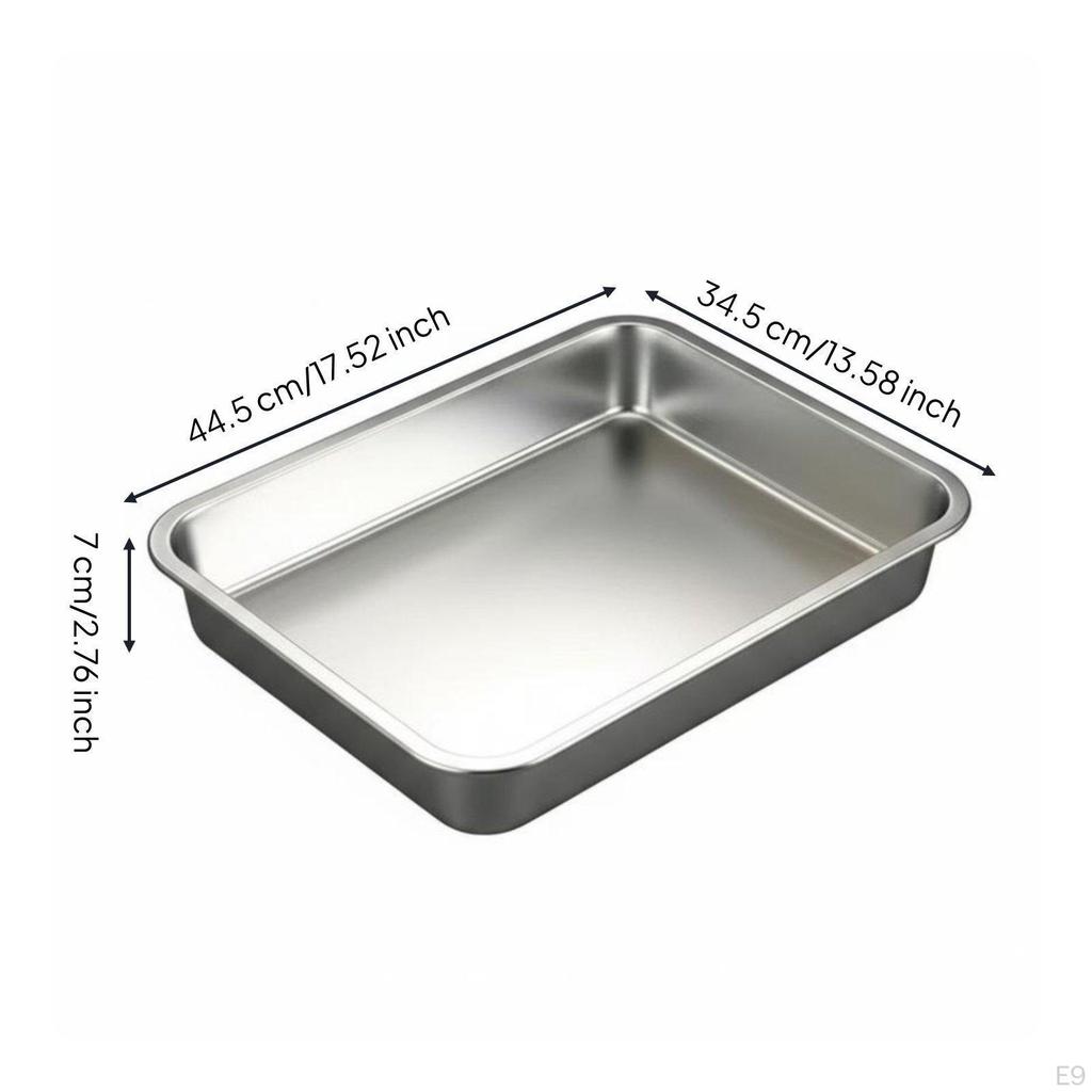 Rectangular Metal Container with Lid Easy to Clean Catering Tray Reusable Kitchenware for