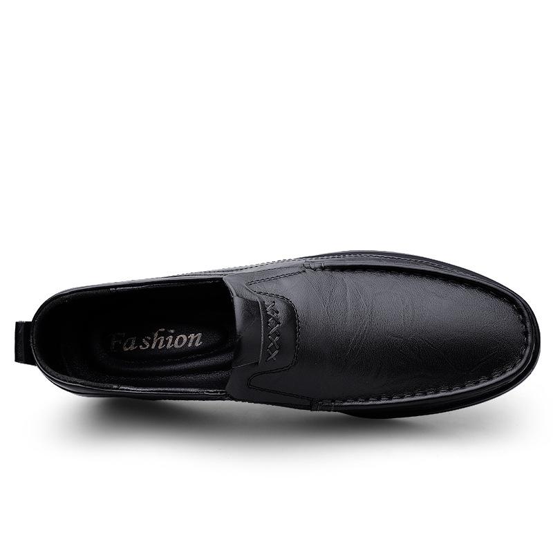 Men's Shoes Autumn New Casual Leather Shoes Breathable One-pedal Lazy Shoes Driving Shoes Korean Version of British Soft-soled Dad Shoes