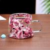 High Appearance Double Layer Petal Quicksand Glass Cup with Real Dried Flowers