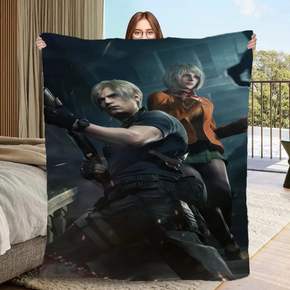 Anime deka na pohovky Leon Kennedy Mikrovlákno Ložní prádlo Tenká vatelínová deka Přehoz Postelové deky & Přehozy Nadýchaná kostkovaná Cobija