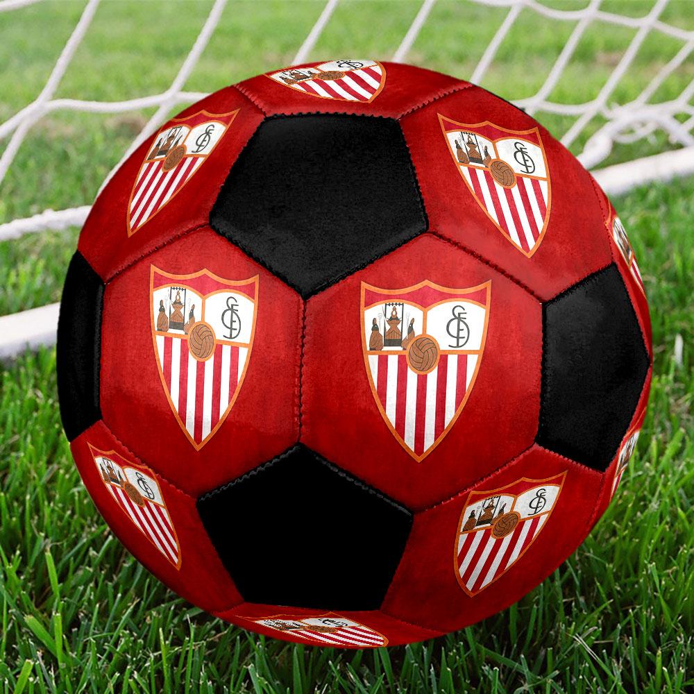 1PC Sevilla logo size 5 soccer ball PrahaIndoor Soccer Ball Colorful All Ages Machine Stitched PVC Competition Ready Durable High-Bounce