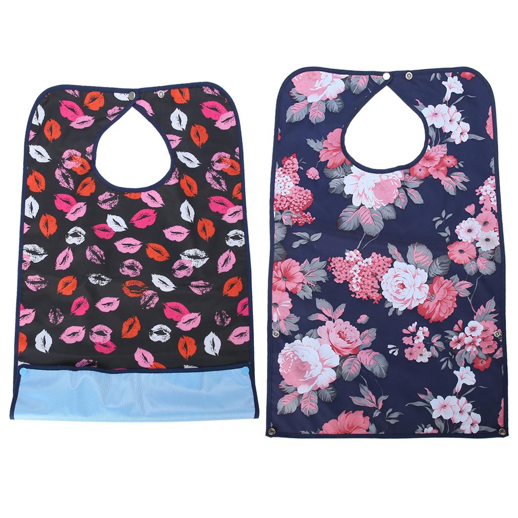 Adult Waterproof Mealtime Bib Double Layer Elder Dinning Clothes Protector