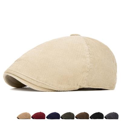 Corduroy Retro Men Women Forward Cap British Newsboy Cap Beret Cap