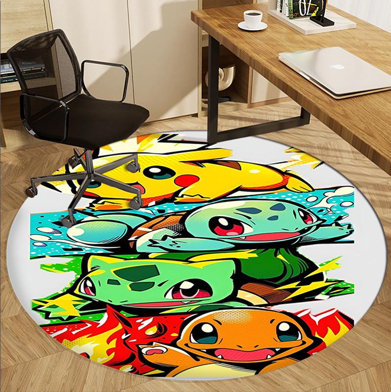 Pokemon Patroon Rond Kleed, Binnen/Buiten Mat, voor Picknick, Speelkamer, Slaapkamer, Kantoor, Woonkamer, Huisdecoratie Tapijt, Verjaardagscadeau