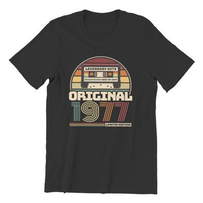 Beautiful Retro Vintage Tape Birthday 1977 Men TShirt Fashion Slim Fit T Shirt Unisex Cotton Tees Oversized Streetwear