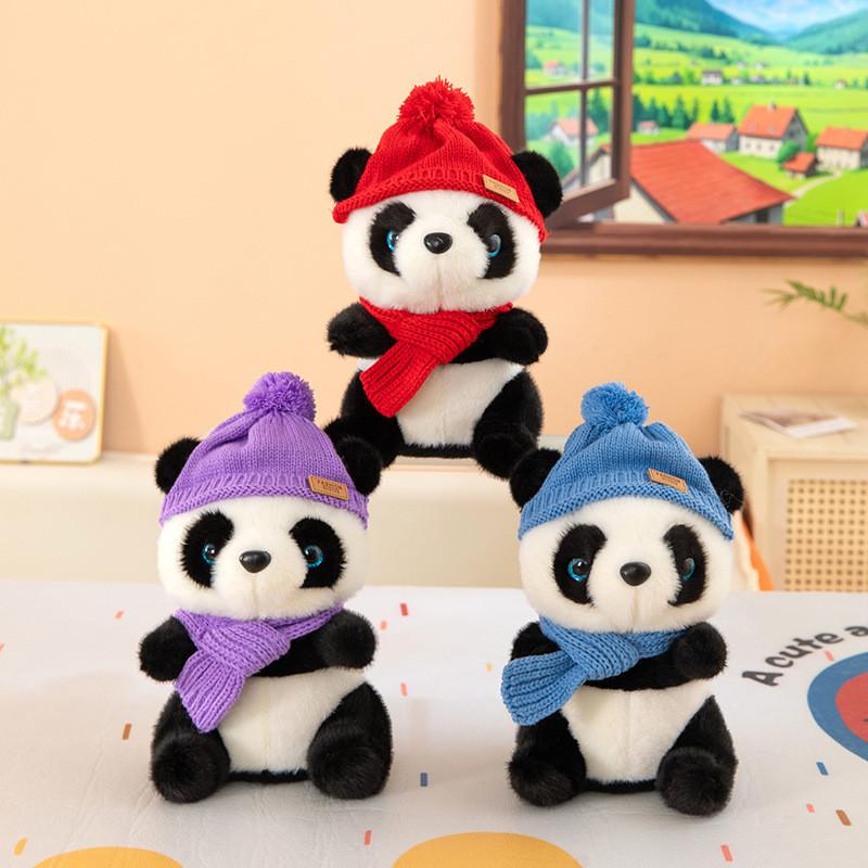 Panda Penguin Plush Toy With Scarf 25cm Kids Gift For Collectors And Decorations