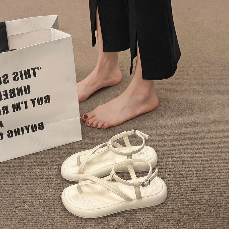 Fashion Summer Women Sandals 2025 New Retro Clip Toe Sandals Fashion Comfortable Casual Roman Shoes Soft Sole Woman Gladiator Sandalias