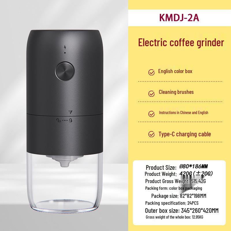 „Vollautomatische, tragbare, handgegossene, elektrische Kaffeebohnen- und Pulvermühle aus Italien“