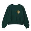 Champion Long Sleeve Reverse Weave Crew Neck Sweatshirt Deep Graphic Print Women's Fleece-Lined (CW-A005), Green,