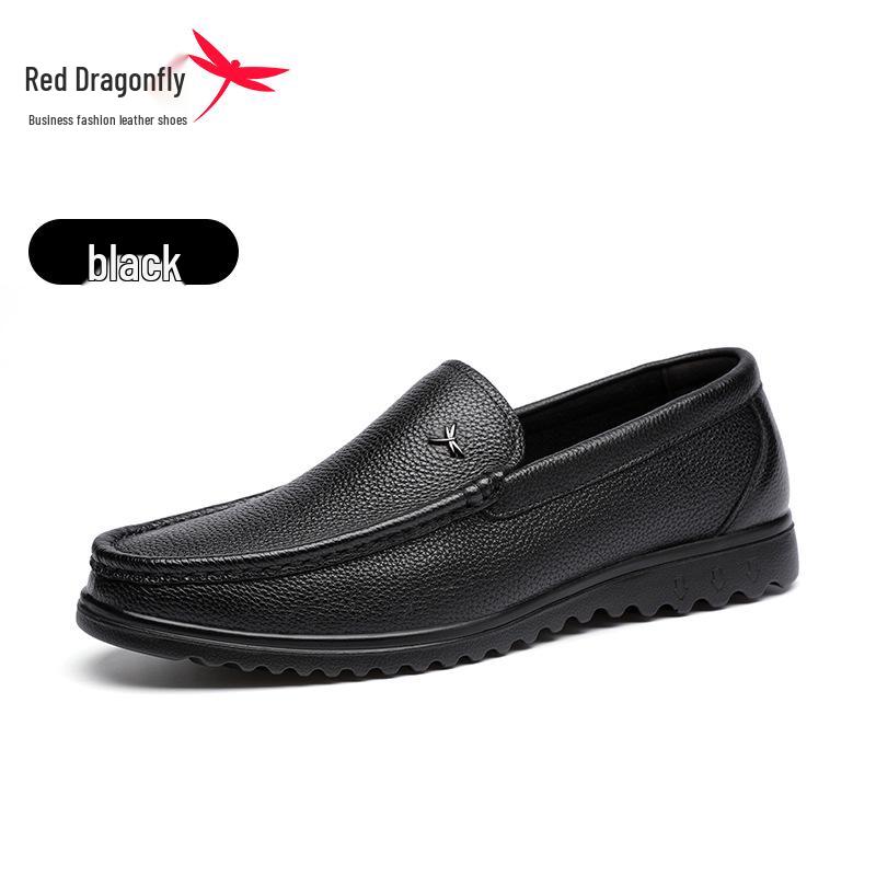 Red Dragonfly Men s Genuine Leather Slip-On Driving Shoes - Breathable, Handmade, Soft Sole, Summer 2025 39
