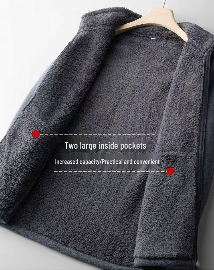 Men's Thickened Fleece Jacket - Spring Cardigan Outerwear