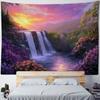Dreamy Flower Waterfall Wall Hanging Tapestry Soft Polyester Fabric Painting for Living Room Bedroom Office Dormitory Party Deco