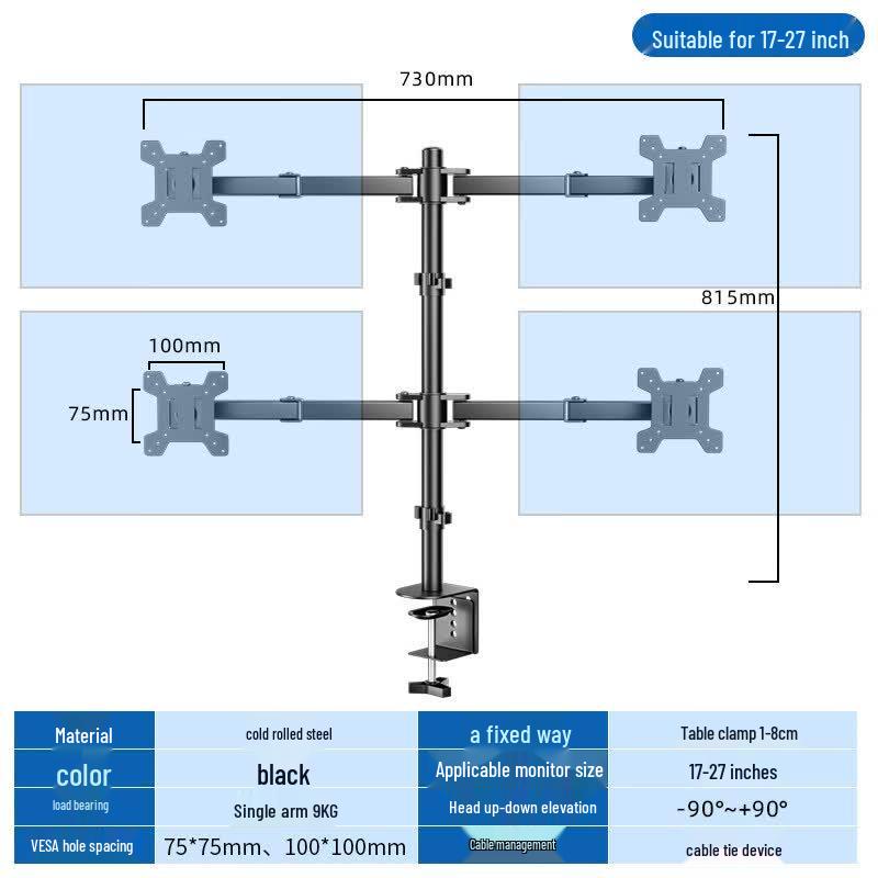 Aokewen Quad Monitor Desk Mount