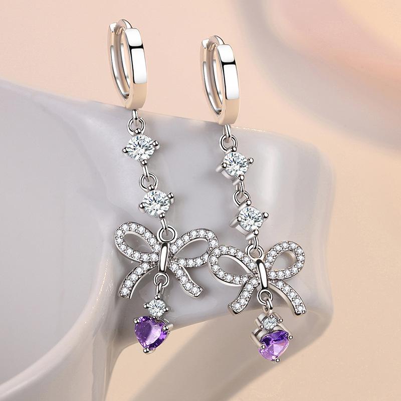 925 Sterling Silver Claws Stud Earrings with Crystal AAA CZ Stone Modern Design Fashion Versatile Accessories Women Jewelry