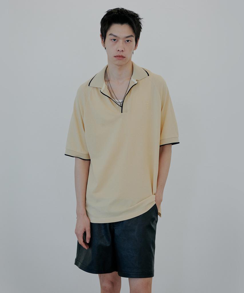 NUAKLE Line Pique Shirt_Yellow